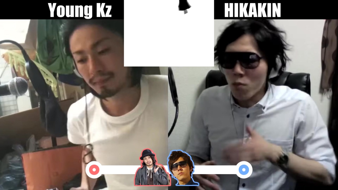 Young Kz VS ヒカキン　下ネタ対決 Bad Apple!!